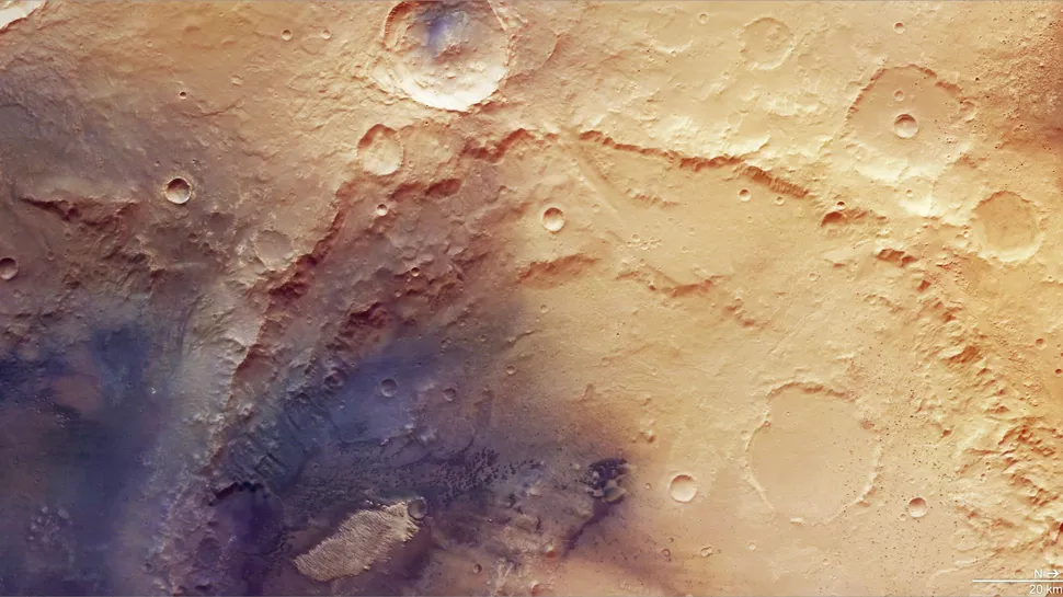 Imagens da Mars Express revelam história geológica profunda em região antiga de Marte